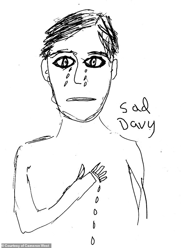 Drawing of 'Sad Davy' by Cameron West